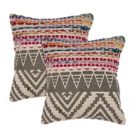 LR Home Designed By Evette Rios Fin Chev Set 2 Square Throw Pillow