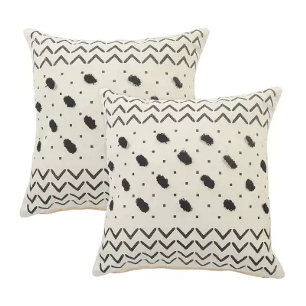 LR Home Designed By Evette Rios Ari Trib Set 2 Square Throw Pillow