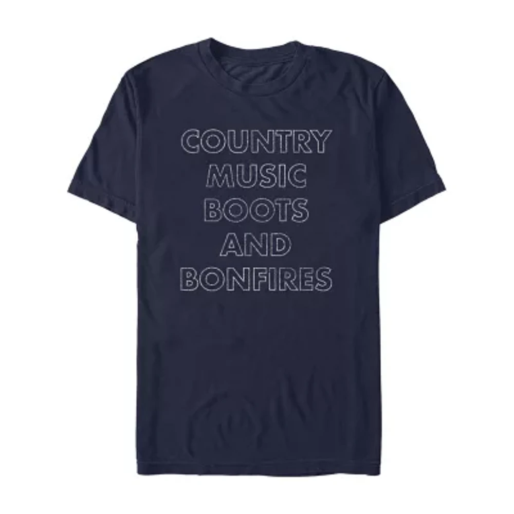 Mens Short Sleeve Country Music Graphic T-Shirt