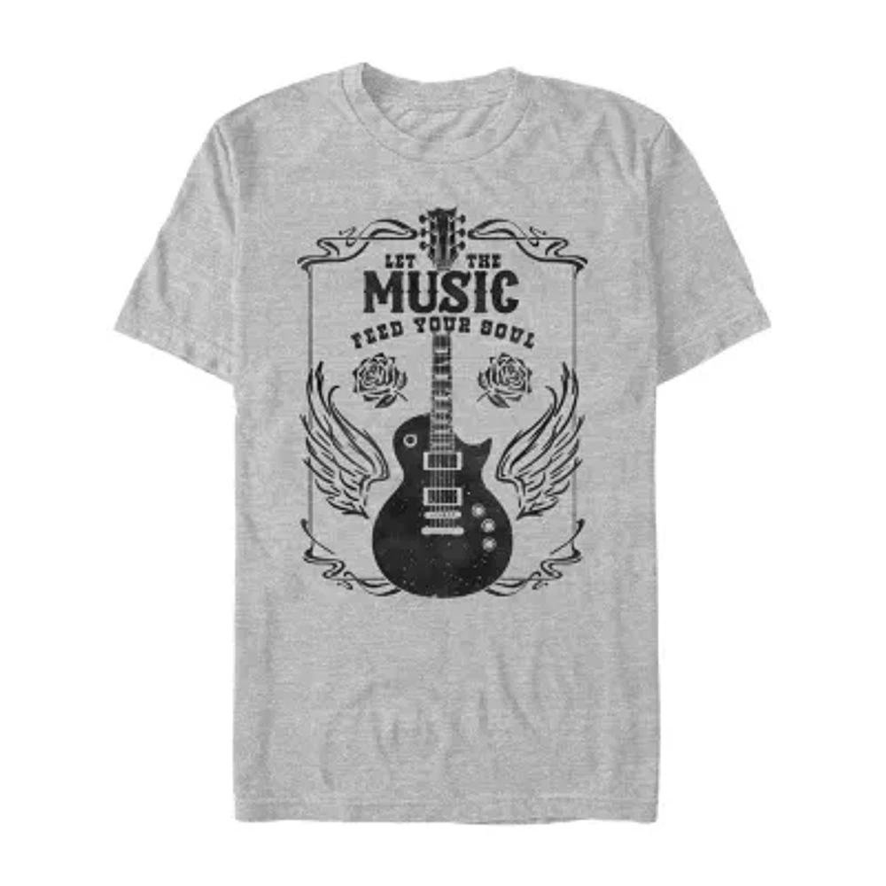 Mens Short Sleeve Let The Music Feed Your Soul Graphic T-Shirt