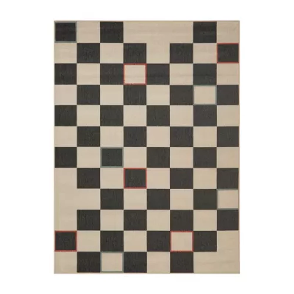 Evette Rios X LR Home Mapa Checkered Indoor Outdoor Rectangular Area Rug