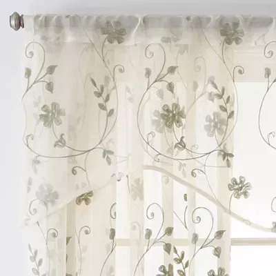 JCPenney Home Malta Rod Pocket Sheer Single Curtain Panels