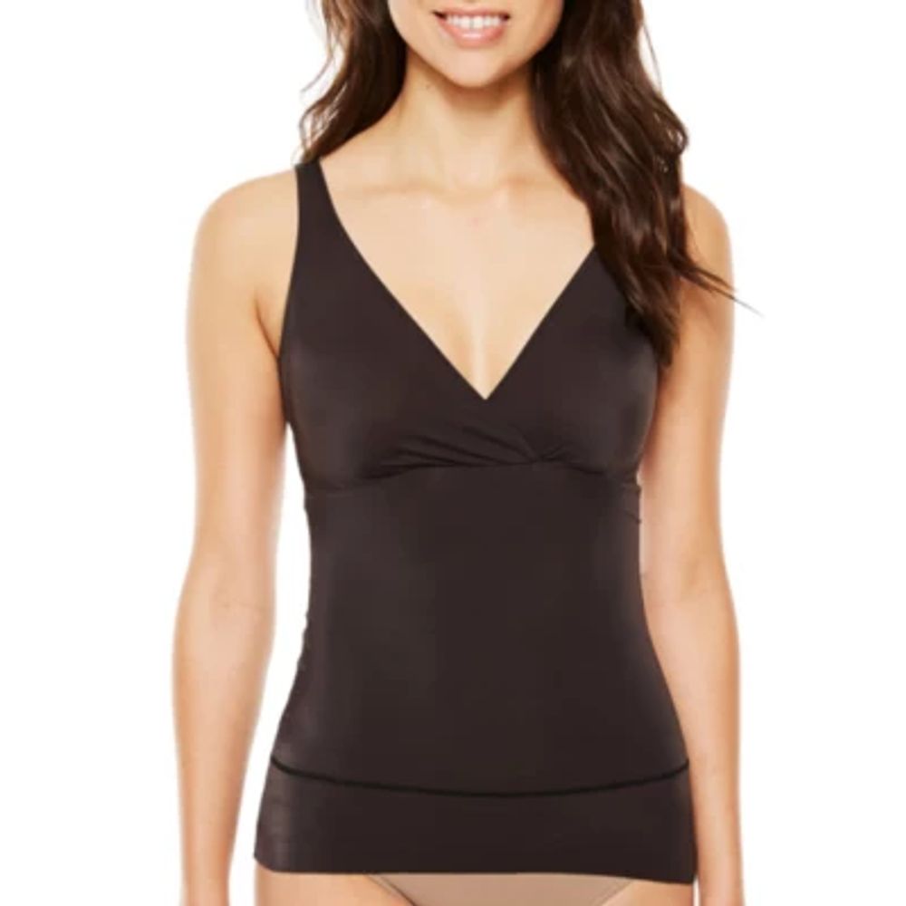 Ambrielle "No Side-Show" V-Neck Tummy Shaping Shapewear Camisole 129-3049