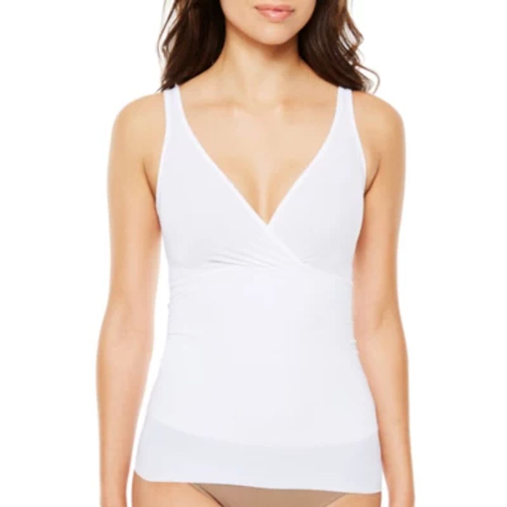 Ambrielle "No Side-Show" V-Neck Tummy Shaping Shapewear Camisole 129-3049