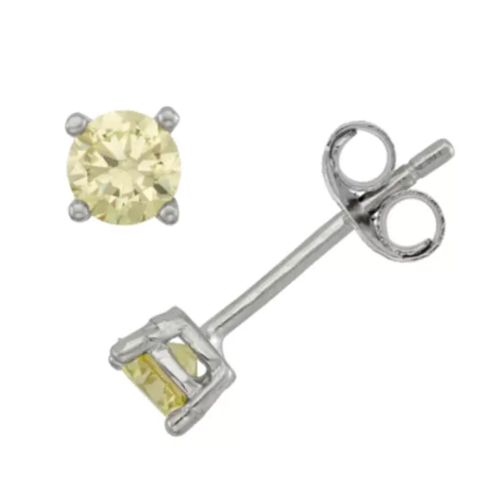 Lab Created Cubic Zirconia Sterling Silver 4mm Stud Earrings