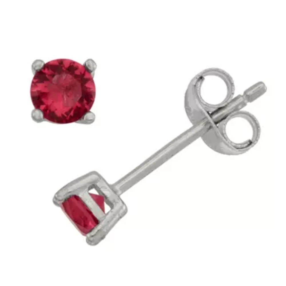 Lab Created Cubic Zirconia Sterling Silver 4mm Stud Earrings