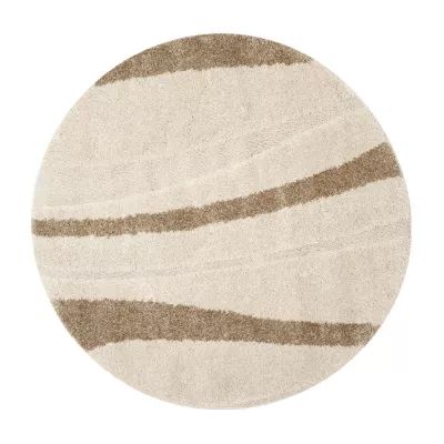 Safavieh Shag Collection Kimmee Abstract Round Area Rug