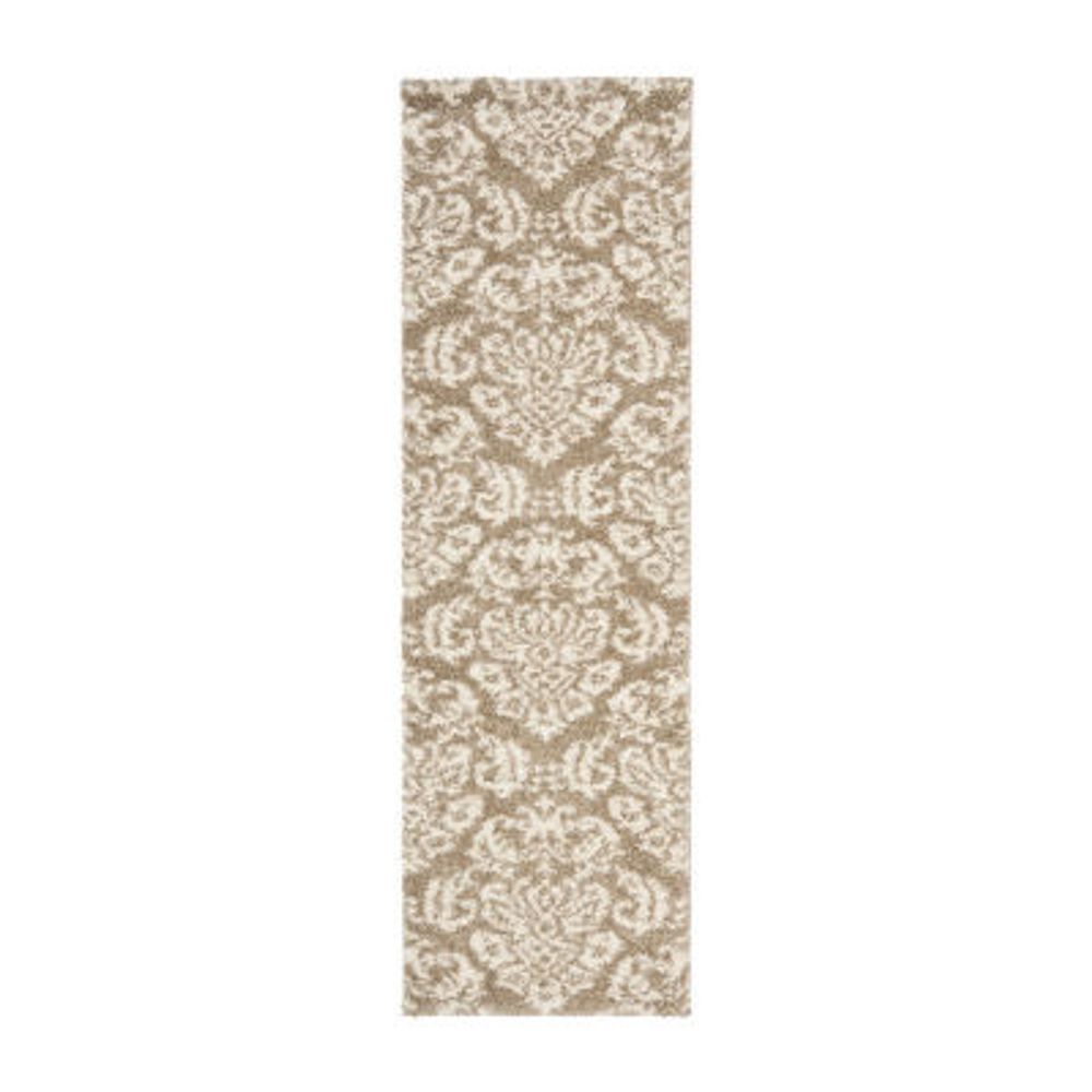 Safavieh Shag Collection Mario Damask Runner Rug