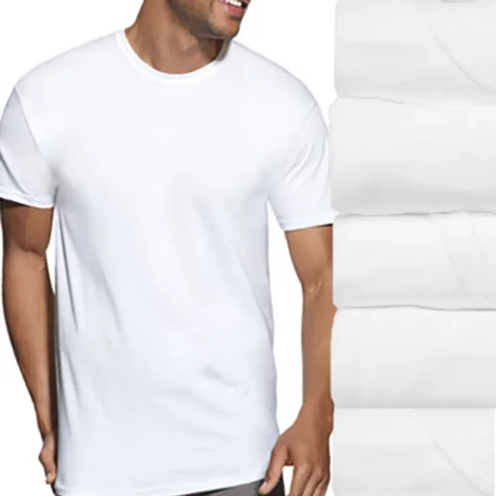 Hanes Ultimate Comfortblend Bonus Pack Mens 5 Short Sleeve Crew Neck Moisture Wicking T-Shirt