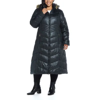Miss Gallery Womens Plus Removable Hood Heavyweight Puffer Jacket