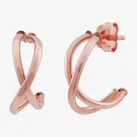 Crossover C-Hoop 14K Gold 4.7mm Round Hoop Earrings