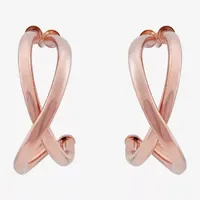 Crossover C-Hoop 14K Gold 4.7mm Round Hoop Earrings