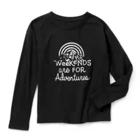 Thereabouts Little & Big Girls Round Neck Long Sleeve Graphic T-Shirt