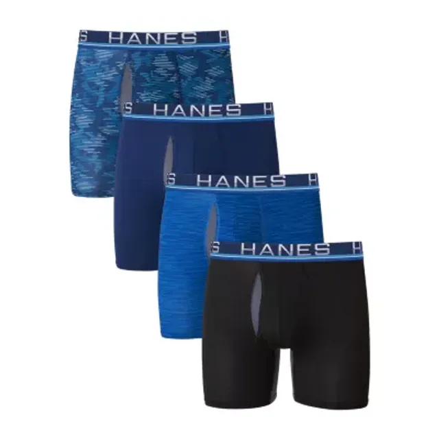 Hanes Ultimate Comfort Flex Fit Total Support Pouch Mens 3 Pack Long Leg Boxer  Briefs, Color: Black Gray - JCPenney