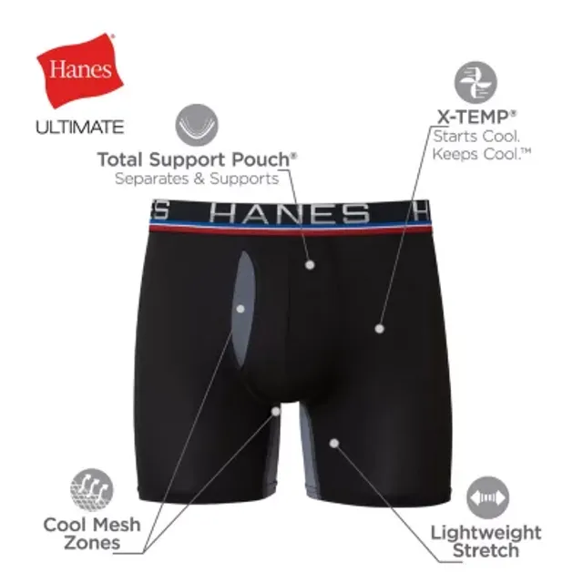 Hanes Premium X-Temp Comfort Boxer Briefs Mesh Fly Zone S 4 Pack Blue Black  Red