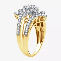 H-I / I1) Womens 1/ CT. T.W. Lab Grown Diamond 10K Gold Cocktail Ring