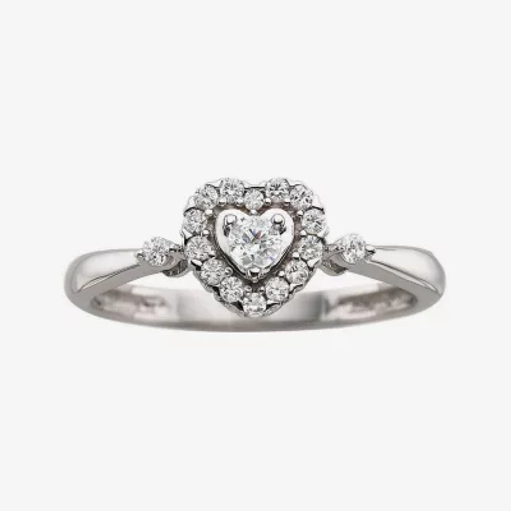 ¼ CT.T.W. Natural Diamond Sterling Silver Heart Promise Ring