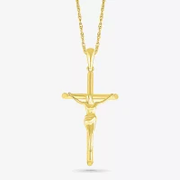 Womens 10K Gold Cross Pendant Necklace