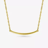 Womens 10K Gold Curved Pendant Necklace