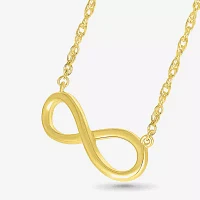 Womens 10K Gold Infinity Pendant Necklace