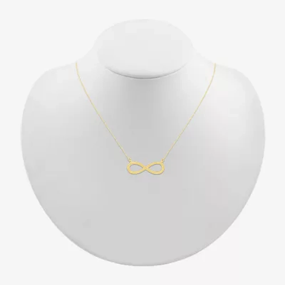 Womens 10K Gold Infinity Pendant Necklace