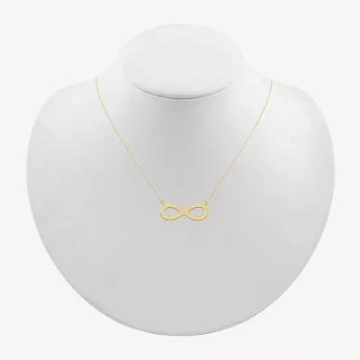 Womens 10K Gold Infinity Pendant Necklace