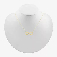 Womens 10K Gold Infinity Pendant Necklace