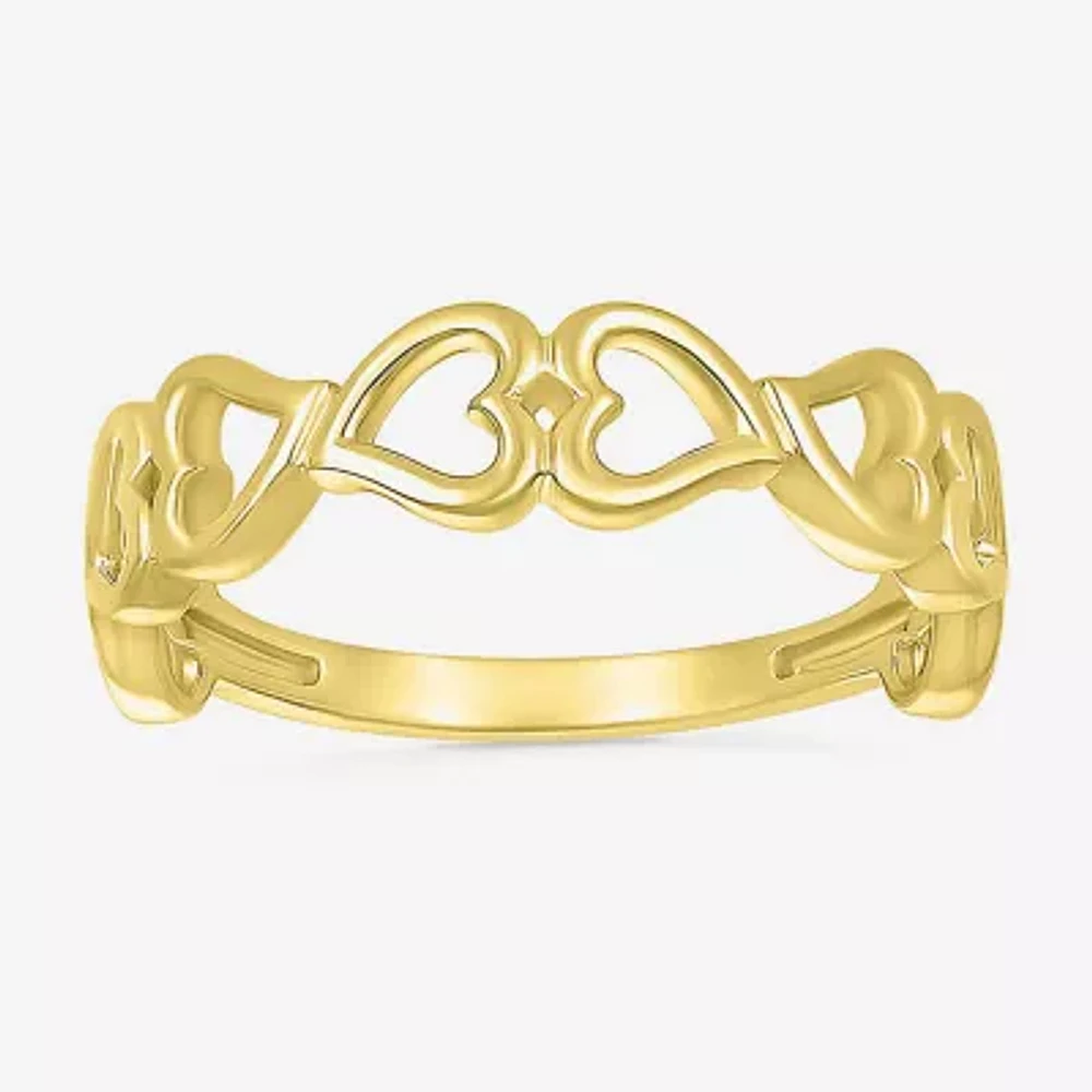 4.5MM 10K Gold Heart Band