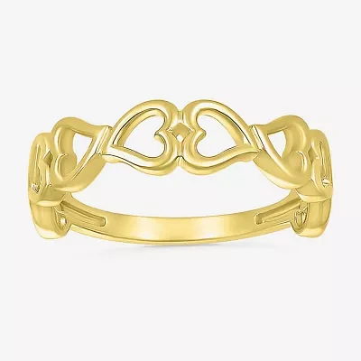 4.5MM 10K Gold Heart Band