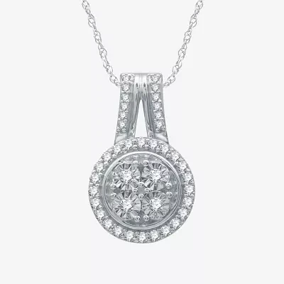 (H-I / I1) Womens 1/4 CT. T.W. Lab Grown Diamond Sterling Silver Pendant Necklace