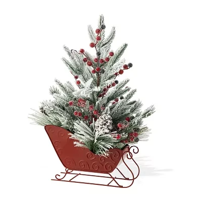 Glitzhome Frosted Floral Centerpiece Christmas Swags