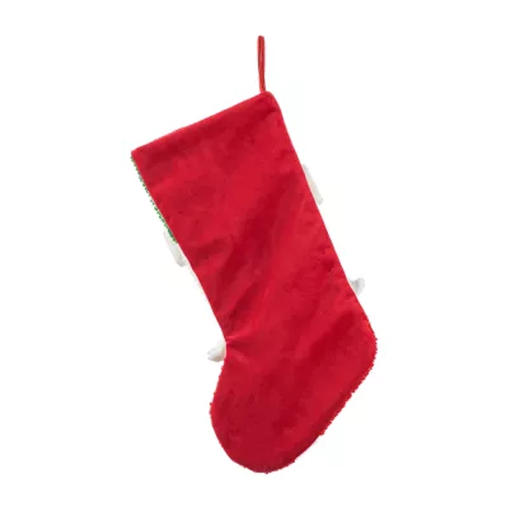 Glitzhome Santa Hooked Christmas Stocking