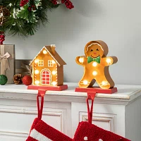 Glitzhome Marquee Gingerbread 2-pc. Christmas Stocking Holder