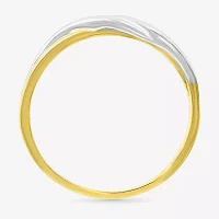 6MM 10K Two Tone Gold Round Band