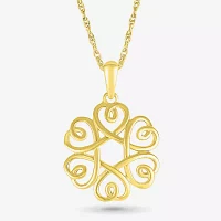 Womens 10K Gold Knot Pendant Necklace