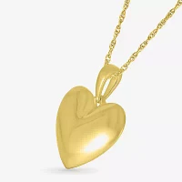 Womens 10K Gold Heart Pendant Necklace