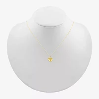 Womens 10K Gold Heart Pendant Necklace