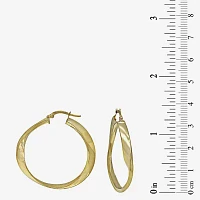 14K Yellow Gold Twisted Polished Hoop Earrings