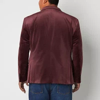 J. Ferrar Velvet Mens Big and Tall Stretch Fabric Classic Fit Velvet Sport Coat