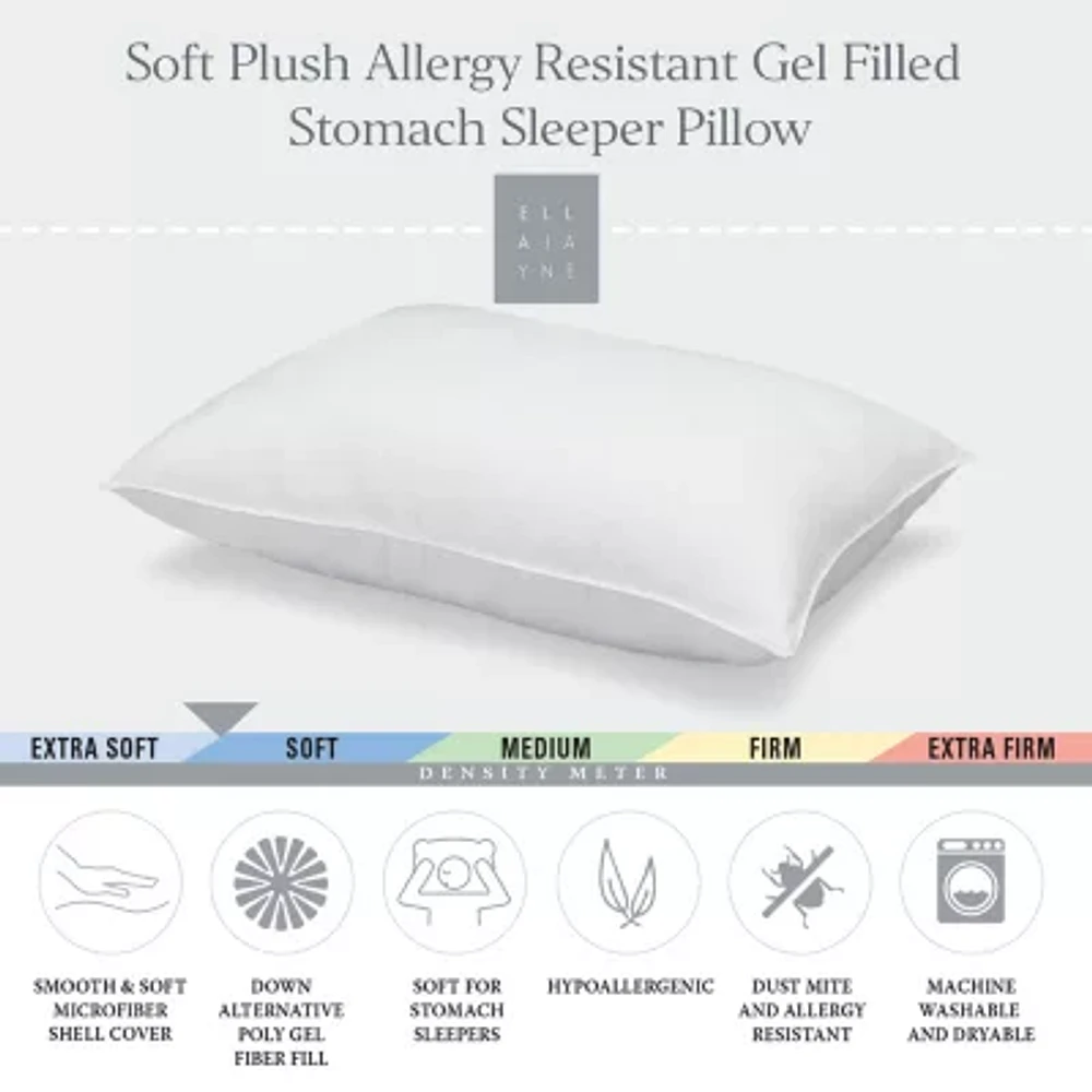 Ella Jayne Signature Plush Soft Allergy-Resistant Down Alternative Stomach Sleeper Pillow