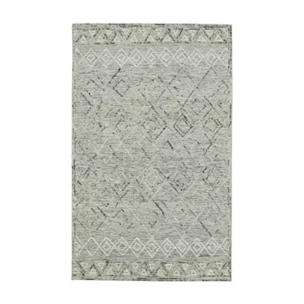 Amer Rugs Berlin Parsall Geometric Hooked Washable 5' X 8' Indoor Rectangular Area Rug