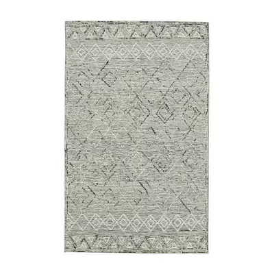 Amer Rugs Berlin Parsall Geometric Hooked Washable 5' X 8' Indoor Rectangular Area Rug