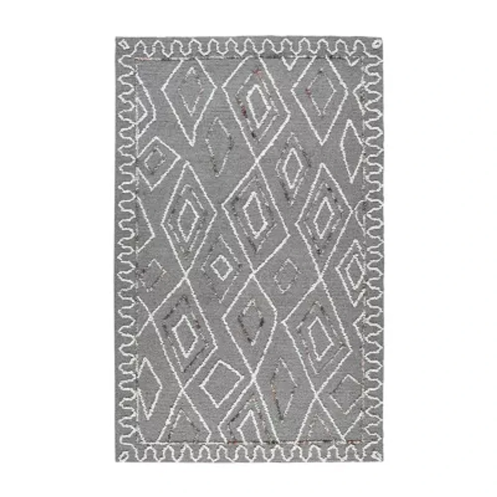 Amer Rugs Berlin Tania Geometric Hooked Washable Indoor Rectangular Area Rug