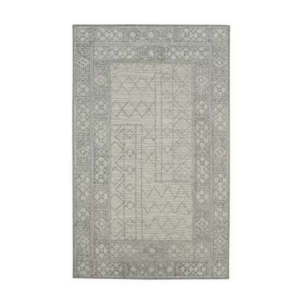 Amer Rugs Berlin Wishek Geometric Hooked Washable 5' X 8' Indoor Rectangular Area Rug