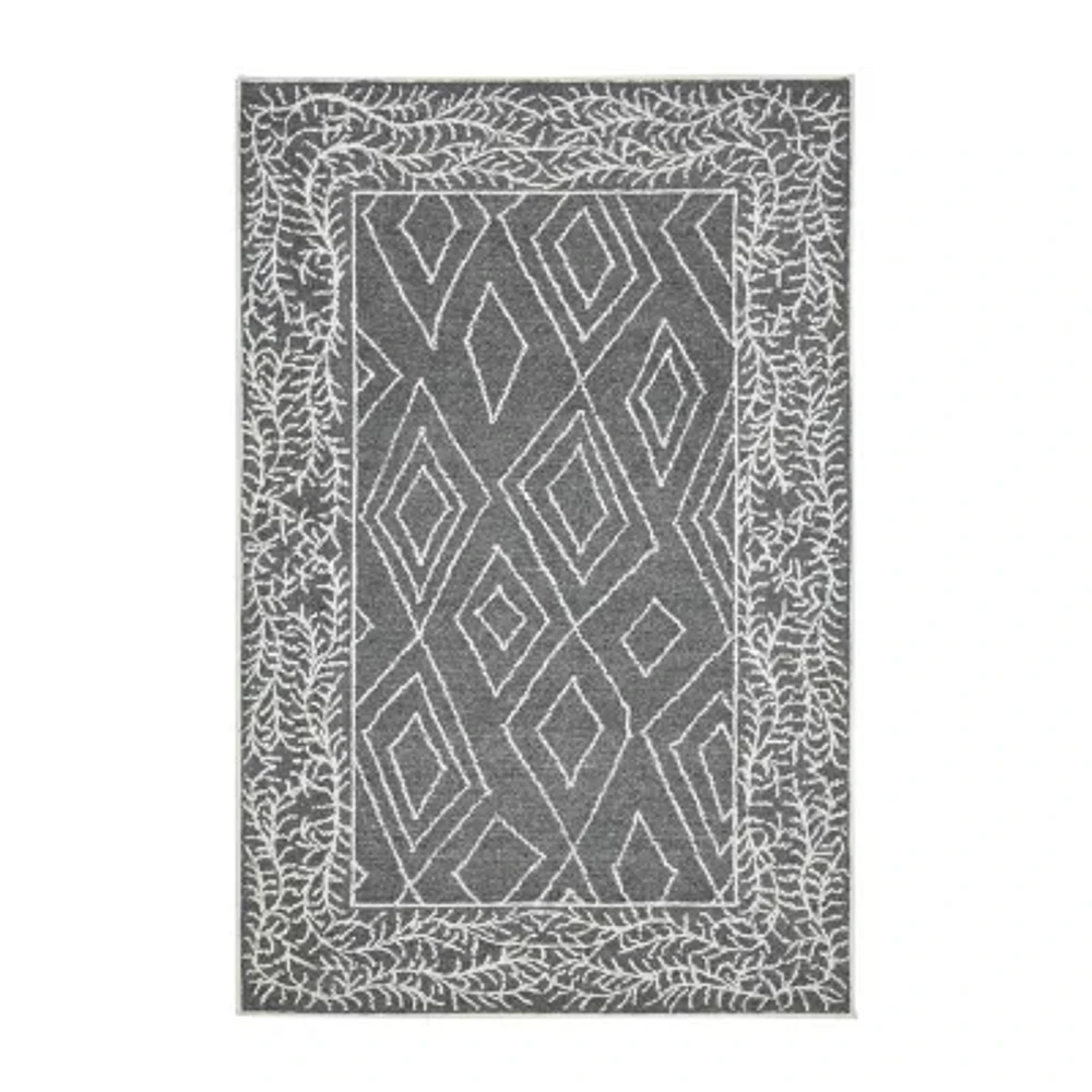 Amer Rugs Berlin Oxbow Geometric Hooked Washable 5' X 8' Indoor Rectangular Area Rug