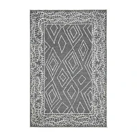 Amer Rugs Berlin Oxbow Geometric Hooked Washable 5' X 8' Indoor Rectangular Area Rug