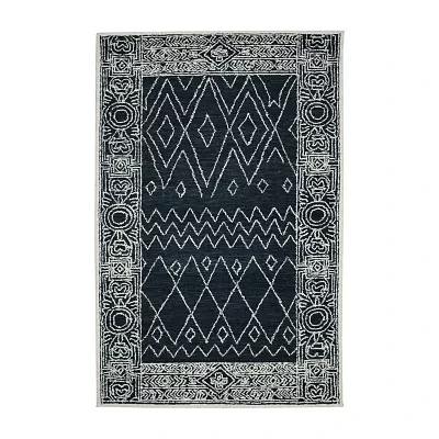 Amer Rugs Berlin Suney Geometric Hooked Washable 5' X 8' Indoor Rectangular Area Rug