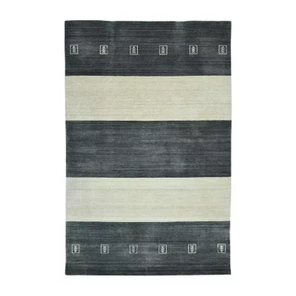 Amer Rugs Blend Yorkshire Stripe Woven Washable 5' X 8' Indoor Rectangular Area Rug