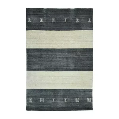 Amer Rugs Blend Yorkshire Stripe Woven Washable 5' X 8' Indoor Rectangular Area Rug