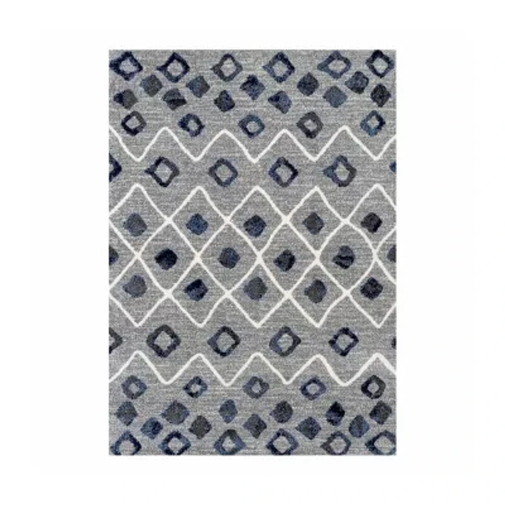 Amer Rugs Caribe Geometric Loomed Washable Indoor Rectangular Runner